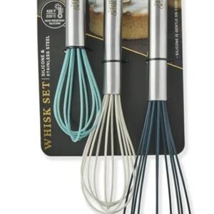 Premium Whisk Set with Teal, Cream, and Navy Silicone
